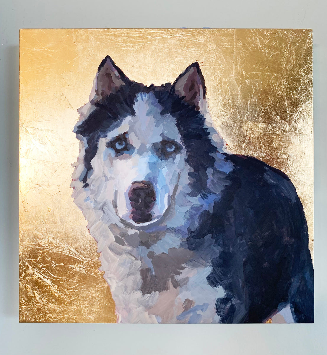 Gold Leaf Style Custom 6x6 Pet Portrait Painting