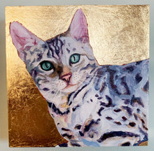 Load image into Gallery viewer, Gold Leaf Style Custom 6x6 Pet Portrait Painting