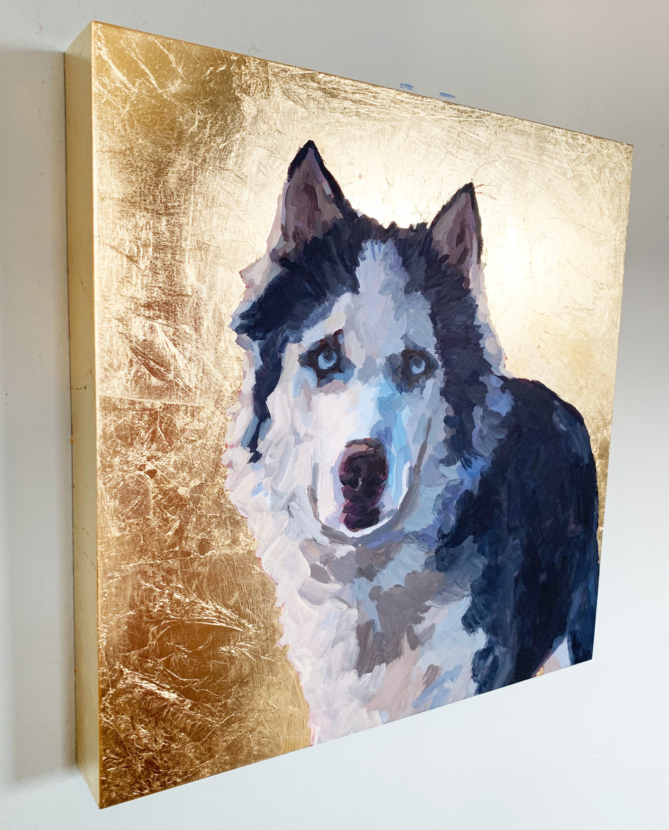 Gold Leaf Style Custom 6x6 Pet Portrait Painting