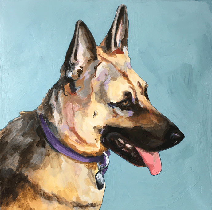 Custom 16x16 Pet Portrait Painting