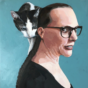 Custom 16x16 Pet and Their Person Portrait Painting