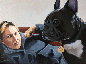 Custom 18x24 Pet and Their Person Portrait Painting