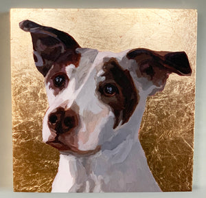 Gold Leaf Style Custom 8x8 Pet Portrait Painting